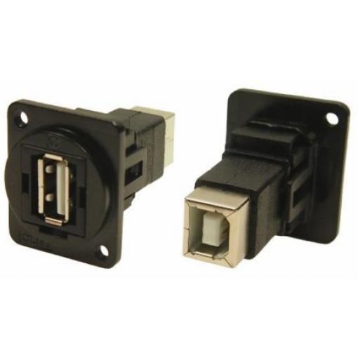 RS PRO Průchozí konektor USB, řada: Feedthrough Vnitřní, počet portů: 1portový, orientace těla: Rovný USB typu A na B,