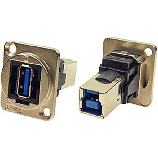 RS PRO Průchozí konektor USB, řada: Feedthrough Vnitřní, počet portů: 1portový, orientace těla: Rovný USB typu A na B,