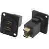 RS PRO Průchozí konektor USB, řada: Feedthrough Samice/samec, počet portů: 2portový, orientace těla: Rovný USB typu C,