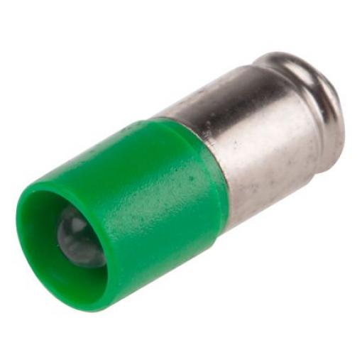 RS PRO Kontrolka barva světla Zelená, objímka žárovky: Miniaturní drážka Jednočipové, průměr: 6 mm, 24 V ac/dc