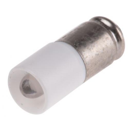 RS PRO Kontrolka barva světla Bílá, objímka žárovky: Miniaturní drážka Jednočipové, průměr: 6 mm, 24 V ac/dc