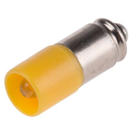 RS PRO Kontrolka barva světla Žlutá, objímka žárovky: Miniaturní drážka Jednočipové, průměr: 6 mm, 24 V ac/dc