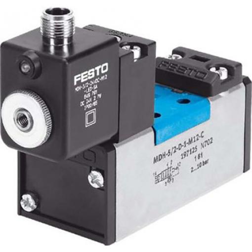 Pneumatický solenoidový/řídicí regulační ventil, řada: MDH-5/2-D-1-M12-C Elektřina, max. průtok: 1200 L/min Festo