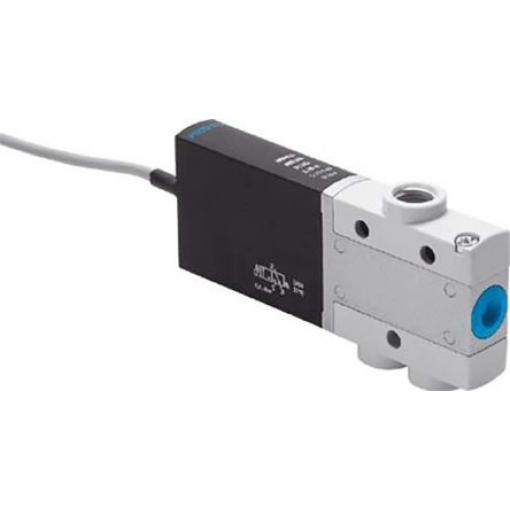 Pneumatický solenoidový/řídicí regulační ventil 3/2 běžně otevřený, Monostabilní, řada: MHE G Elektřina, max. průtok: