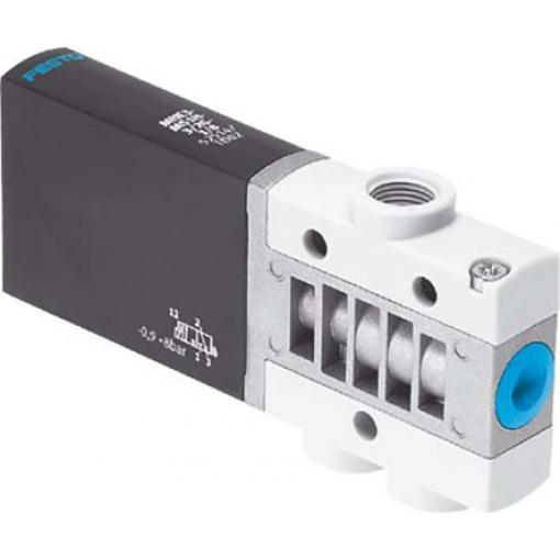 Pneumatický solenoidový/řídicí regulační ventil 3/2 běžně otevřený, Monostabilní, řada: MHE3 Metrické Elektřina, max.