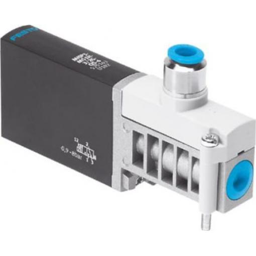 Pneumatický solenoidový/řídicí regulační ventil 3/2 uzavřený monostabilní, řada: MHP3 Metrické Elektřina, max. průtok: