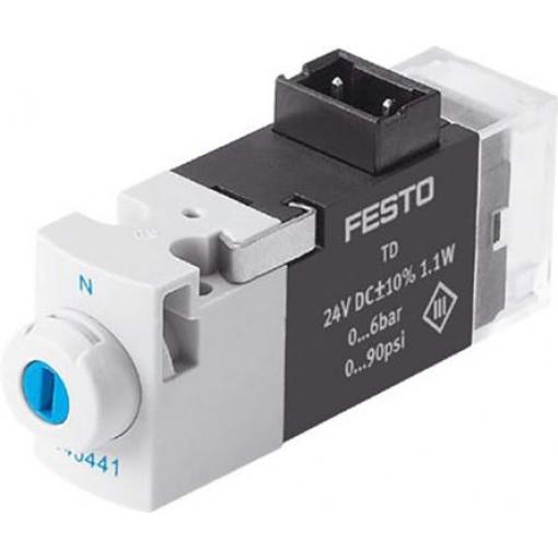 Pneumatický solenoidový/řídicí regulační ventil Monostabilní, 3/2 běžně otevřený, řada: MHA1 Metrické Elektřina, max.
