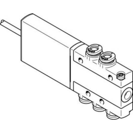 Pneumatický solenoidový/řídicí regulační ventil 5/2 monostabilní, řada: MHE2-MS1H-5/2-QS-4-K Metrické Elektřina, max.