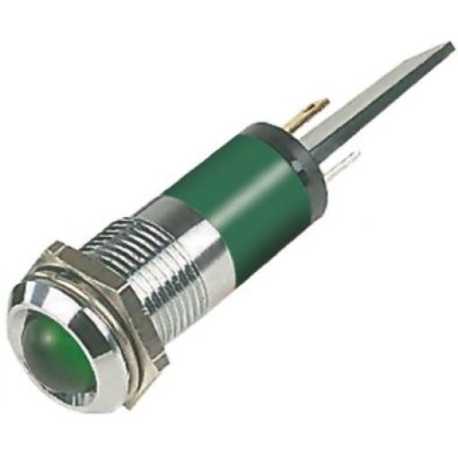 Indikátor pro montáž do panelu Prominentní barva Zelená Pájecí plíšek, 110 V ac RS PRO, IP67