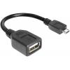 Delock USB kabel USB 2.0 USB Micro-B zástrčka, USB-A zásuvka 0.15 m černá s funkcí OTG 83293