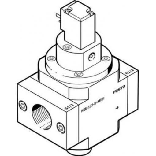 Pneumatický ventil s ručním ovládáním, řada: HEE-1/4-D-MINI-230 Píst, posuv G 1/4, G 1/8 G, materiál tělesa: Hliník