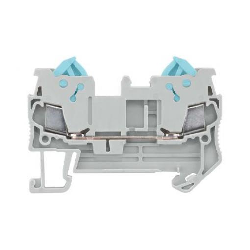 Through-type terminals with quick-connec