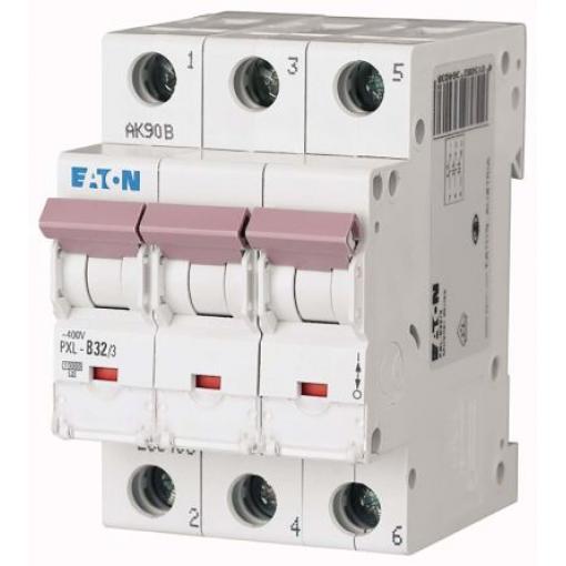 Eaton Miniaturní jistič, rozsah: PXF 3pólový 32 A vypínací výkon 10 kA, charakteristika: Typ B, rozsah: PXL 400 V ac