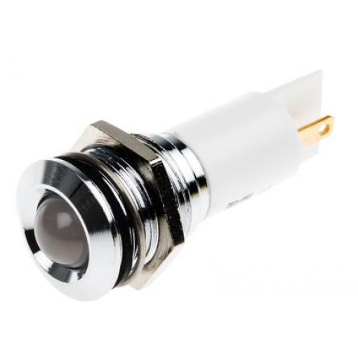 Indikátor pro montáž do panelu Prominentní barva Bílá Pájecí plíšek, 12 V ac/dc RS PRO