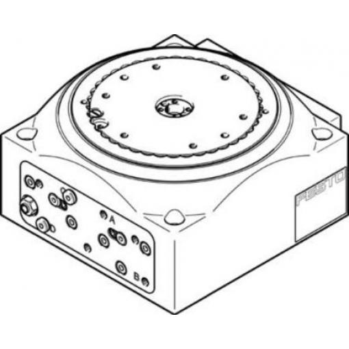 Pneumatický otočný aktuátor DHTG-90-8-A, řada: DHTG-90-8-A, max. tlak: 8 bar Festo Dvojčinný 0.03 °, vývrt: 90 mm