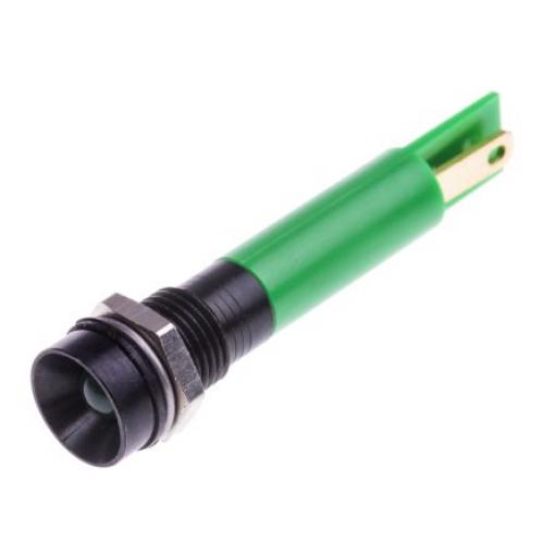 Indikátor pro montáž do panelu Zapuštěný barva Zelená, 230 V ac RS PRO