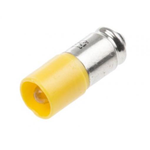 RS PRO Kontrolka barva světla Žlutá, objímka žárovky: Miniaturní drážka Jednočipové, průměr: 6 mm, 12 V ac/dc