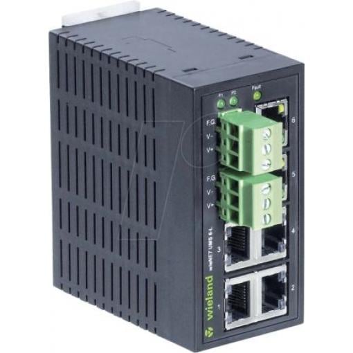 Síťové přepínače, model: IP WIENET UMS 6-L 6portový 100Mbps Wieland Neřízený