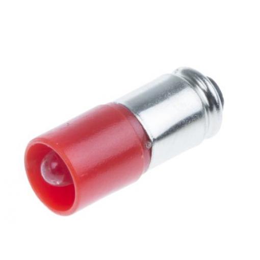 RS PRO Kontrolka barva světla Červená, objímka žárovky: Miniaturní drážka Jednočipové, průměr: 6 mm, 12 V ac/dc