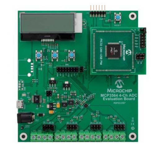 Vyhodnocovací deska ADM01097 Vyhodnocovací deska MCP3564 ADC V2 pro mikrořadiče PIC32 MCP3564, pro použití s: MCU PIC32