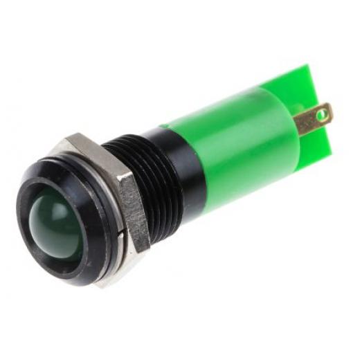 Indikátor pro montáž do panelu Prominentní barva Zelená, 12 V RS PRO, IP67
