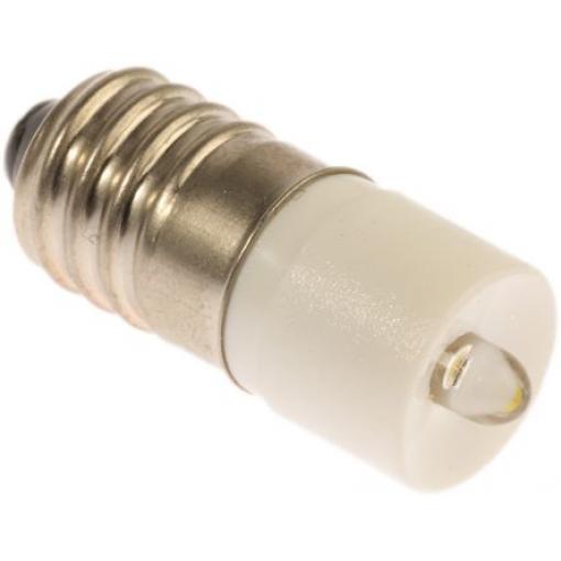 RS PRO Kontrolka barva světla Bílá, objímka žárovky: E10 Jednočipové, průměr: 10 mm, 12 V ac/dc