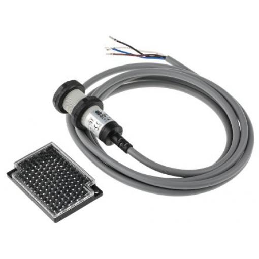 RS PRO Fotoelektrický snímač, řada: PR18S Infračervená LED Válcovitý Kabel, výstup: PNP NO/NC Retroreflexní IP67