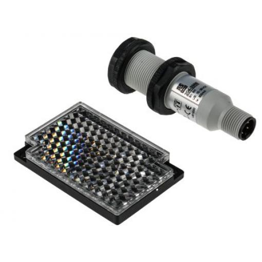 RS PRO Fotoelektrický snímač, řada: PR18S Infračervená LED Válcovitý Šroub, výstup: PNP NE Retroreflexní IP67