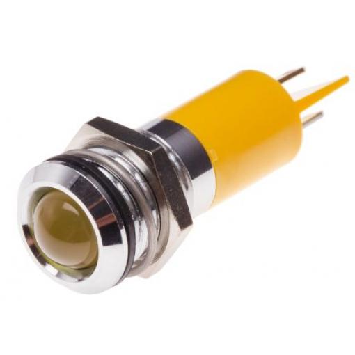 Indikátor pro montáž do panelu Prominentní barva Žlutá Pájecí plíšek, 110 V ac RS PRO, IP67