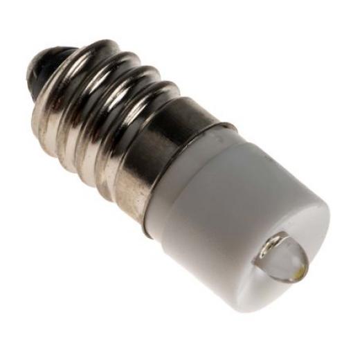 RS PRO Kontrolka barva světla Bílá, objímka žárovky: E10 Jednočipové, průměr: 10 mm, 24 V ac/dc