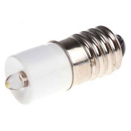 RS PRO Kontrolka barva světla Bílá, objímka žárovky: E10 Jednočipové, průměr: 10 mm, 130 V ac