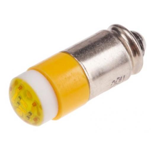 RS PRO Kontrolka barva světla Žlutá, objímka žárovky: Miniaturní drážka vícečipový, průměr: 6 mm, 28 V ac/dc