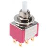 C & K Tlačítkový spínač, řada: 8020 DPDT Panel Okamžité 6.4 mm 400 mA