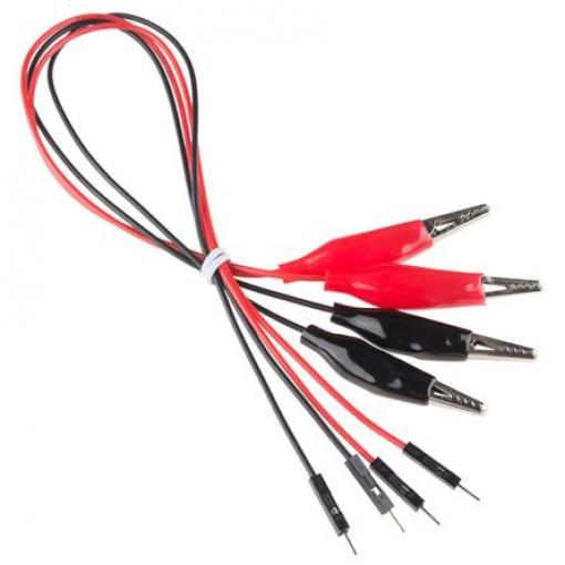 Kitronik Doplňkový kabel s krokodýlími svorkami pro BBC micro:bit, Červená, Černá, délka kabelů: 300 mm