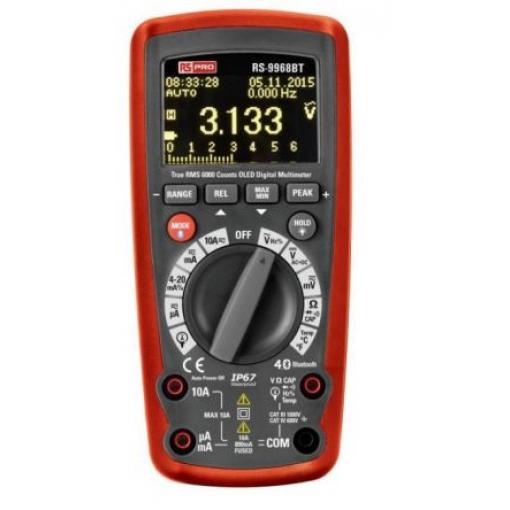 Multimetr Digitální, typ displeje: Digitální, číslo modelu: RS-9968BT RS PRO True RMS