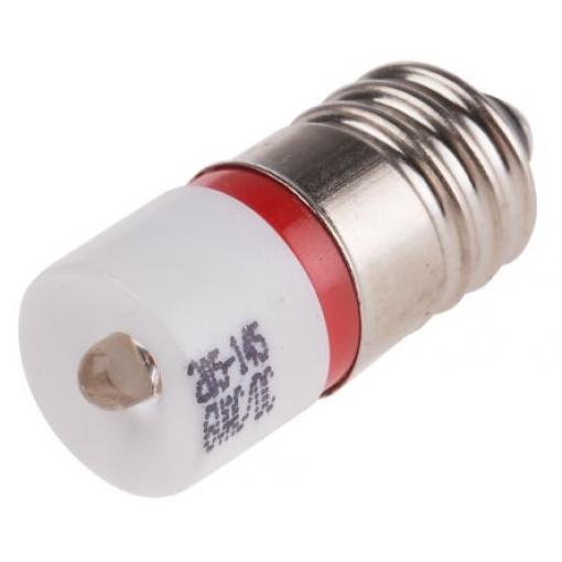 RS PRO Kontrolka barva světla Červená, objímka žárovky: E10 Jednočipové, průměr: 10 mm