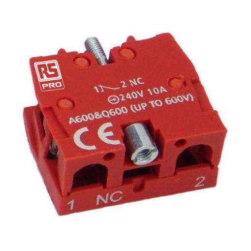 RS PRO Blok kontaktů 500 V ac 1 NC Šroub
