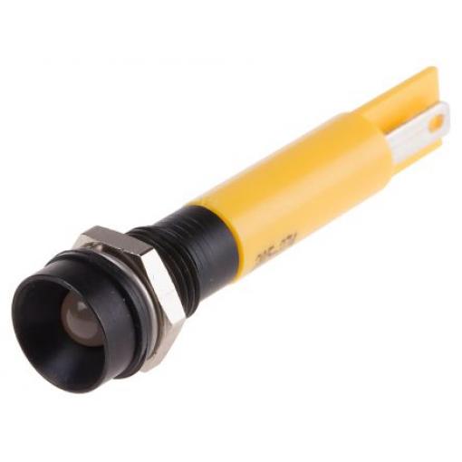 Indikátor pro montáž do panelu Zapuštěný barva Žlutá Pájecí plíšek, 24 V ac/dc RS PRO, IP67