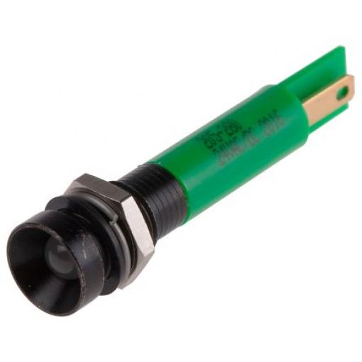 Indikátor pro montáž do panelu Zapuštěný barva Zelená Pájecí plíšek, 24 V ac/dc RS PRO, IP67