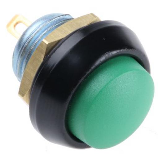 ITW Switches Miniaturní tlačítkový spínač, řada: 59 IP67 SPST Panel 14 mm Zelená
