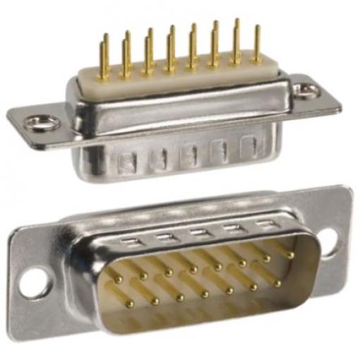 Norcomp Konektor D-Sub, řada: 172, počet kontaktů: 15, orientace těla: Rovný 10.9 mm, Montáž do panelu Vnější,