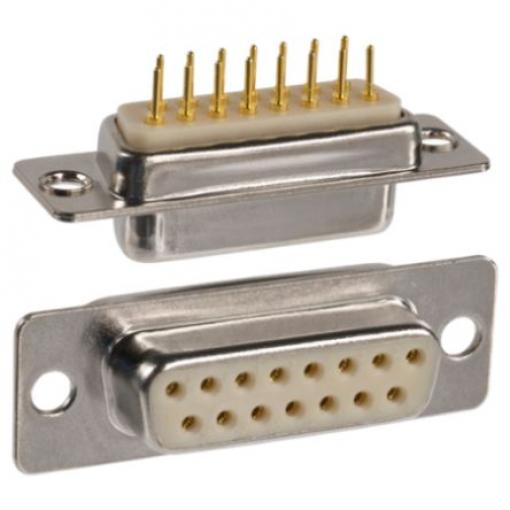 Norcomp Konektor D-Sub, řada: 172, počet kontaktů: 15, orientace těla: Rovný 10.9 mm, Montáž do panelu Vnější,