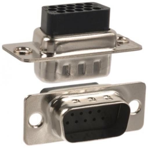 Norcomp Konektor D-Sub, řada: 180, počet kontaktů: 15, orientace těla: Rovný 2.28 mm, Montáž do panelu Vnější,