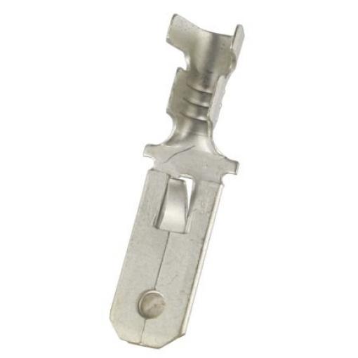 RS PRO Zásuvný konektor, řada: RS PRO Neizolované, 0.8 x 6.35 mm, Stříbrná Vnější, celková délka: 24.6 mm, min. AWG: 16