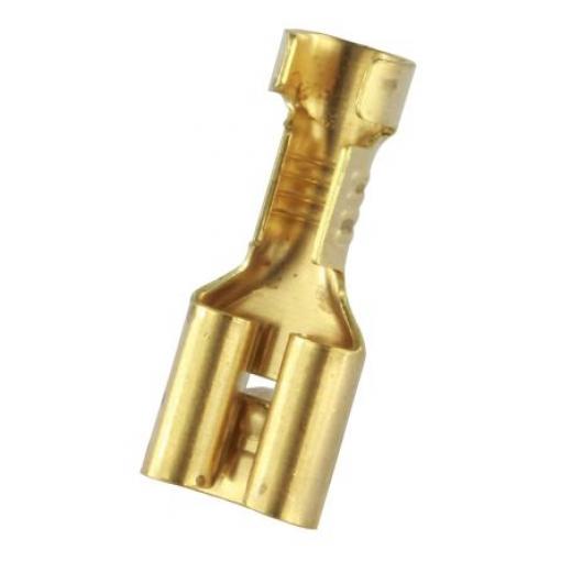 RS PRO Zásuvný konektor, řada: RS PRO Neizolované, 0.8 x 6.35 mm, Stříbrná Vnitřní, celková délka: 19.2 mm, min. AWG: 16