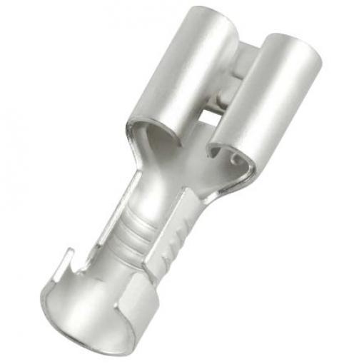 RS PRO Zásuvný konektor, řada: RS PRO Neizolované, 0.8 x 6.35 mm, Stříbrná Vnitřní, celková délka: 19.2 mm, min. AWG: 12