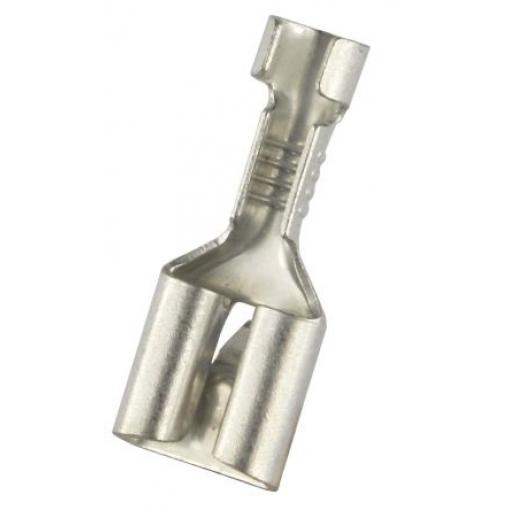 RS PRO Zásuvný konektor, řada: RS PRO Neizolované, 0.8 x 6.35 mm, Stříbrná Vnitřní, celková délka: 19.2 mm, min. AWG: 22