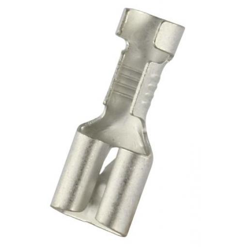 RS PRO Zásuvný konektor, řada: RS PRO Neizolované, 0.8 x 6.35 mm, Stříbrná Vnitřní, celková délka: 19.2 mm, min. AWG: 16