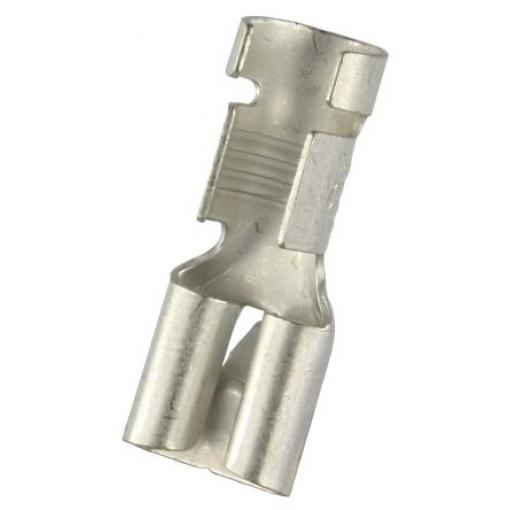 RS PRO Zásuvný konektor, řada: RS PRO Neizolované, 0.8 x 6.35 mm, Stříbrná Vnitřní, celková délka: 19.2 mm, min. AWG: 12