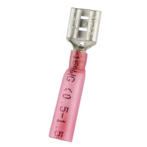 RS PRO Zásuvný konektor, řada: RS PRO Izolované, 0.8 x 6.35 mm, Červená Vnitřní, celková délka: 31 mm, izolační: